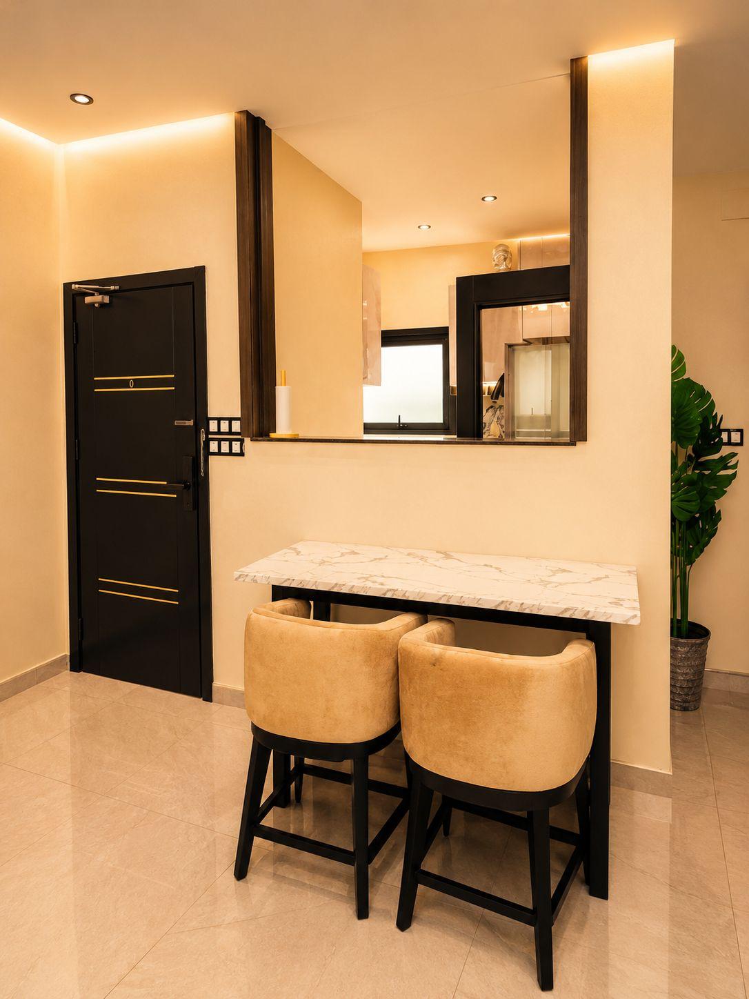 Vue de l'entrée luxueuse d'un appartement Massa Residence Meublé à Yaoundé